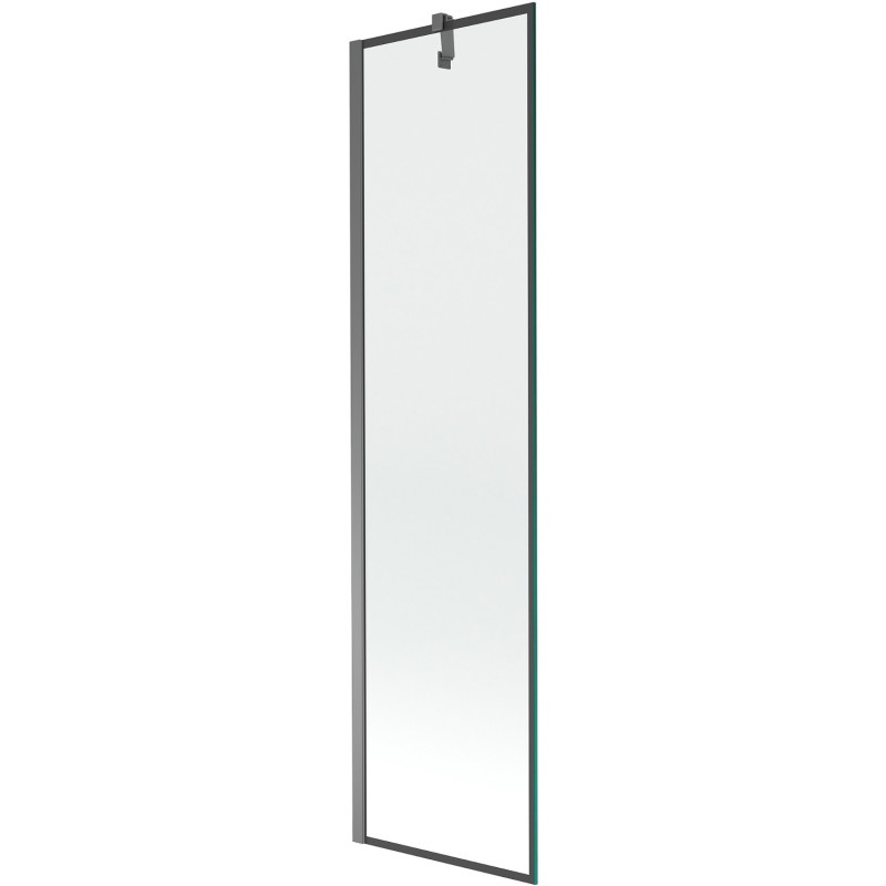 Mexen Next jednokrídlové vaňové zásteny 50 x 150 cm, čierny rám, gun metal - 895-050-000-00-70-95