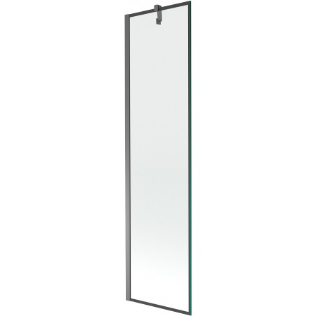 Mexen Next jednokrídlové vaňové zásteny 50 x 150 cm, čierny rám, gun metal - 895-050-000-00-70-95