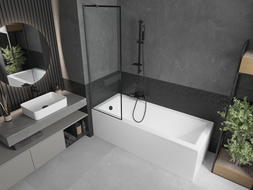 Mexen Next paravan na vaňu 1-krídlový 60 x 150 cm, čierny vzor, gun metal - 895-060-000-00-70-95