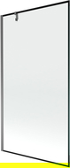 Mexen Next vaňová zástena 1-krídlová 100 x 150 cm, čierny rám, gun metal - 895-100-000-00-70-95