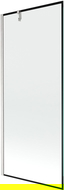 Mexen Next vaničková zástena 1-krídlová 80 x 150 cm, čierny rám, brúsený nikel - 895-080-000-00-70-97