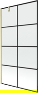 Mexen Next sprchovací panel 1-krídlový 100 x 150 cm, čierny vzor, zlatý brúsený - 895-100-000-00-77-55