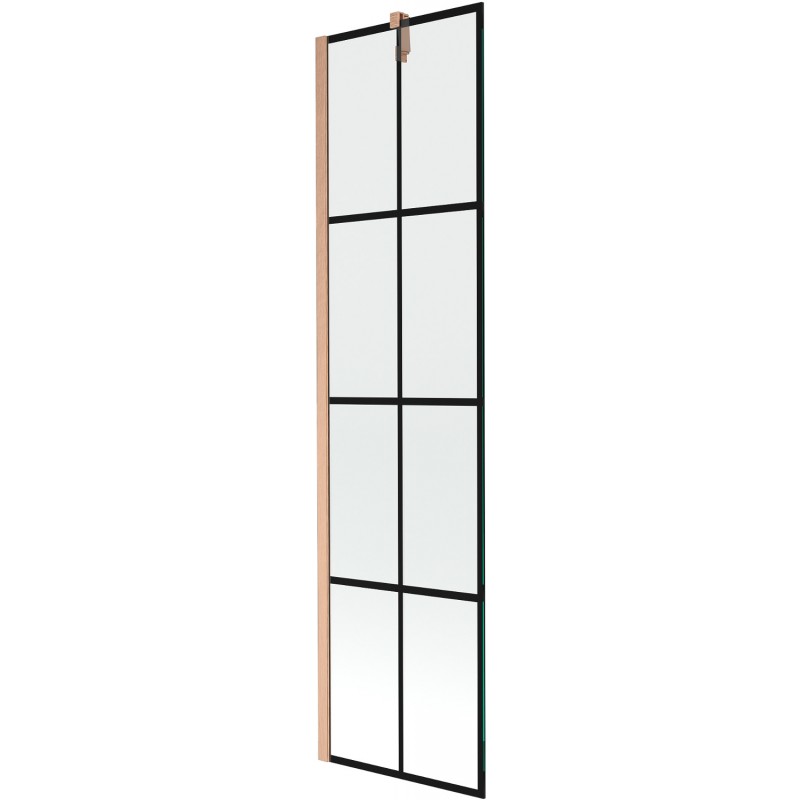 Mexen Next sprchová zástena 1-krídlová 50 x 150 cm, čierny vzor, brúsená meď - 895-050-000-00-77-65