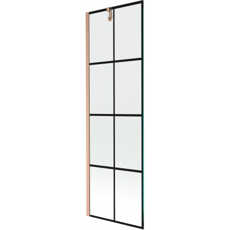 Mexen Next sprchová stena 1-dielna 60 x 150 cm, čierna mriežka, brúsená meď - 895-060-000-00-77-65