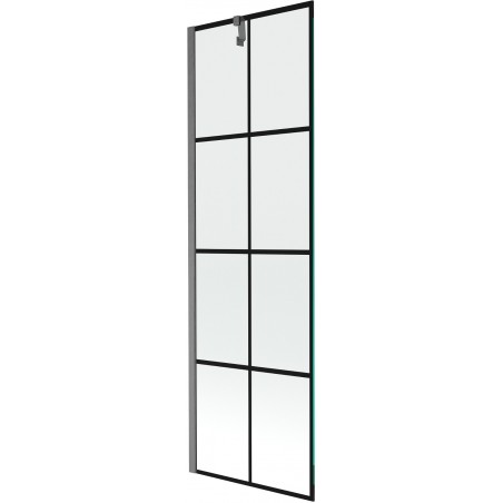 Mexen Next vaňová zábrana 1-krídlová 60 x 150 cm, čierna kocka, kartáčovaná gun gray - 895-060-000-00-77-66