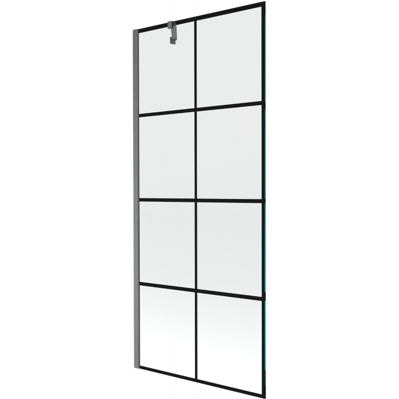 Mexen Next vanová zástena 1-krídlová 80 x 150 cm, čierny vzor, gun gray brúsený - 895-080-000-00-77-66