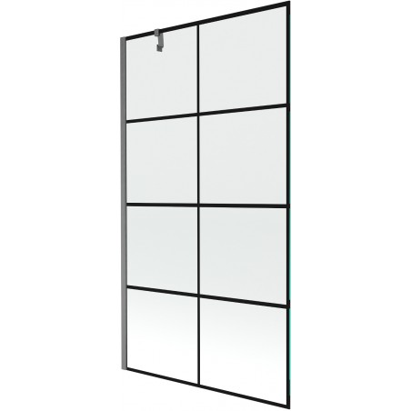 Mexen Next sprchový kút 1-krídlový 100 x 150 cm, čierna mriežka, brúsený gun gray - 895-100-000-00-77-66