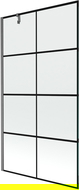 Mexen Next sklenená sprchová zástená 1-krídlová 100 x 150 cm, čierny vzor, gun gray brúsený - 895-100-000-00-77-66
