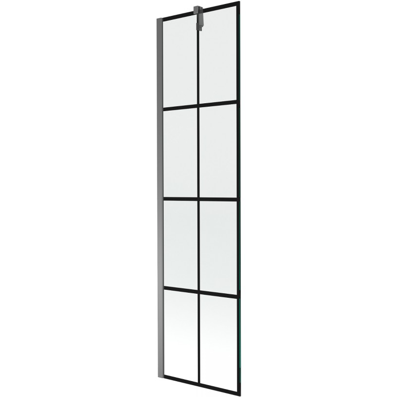 Mexen Next vaňová zástena 1-krídlová 50 x 150 cm, čierny vzor, gun metal - 895-050-000-00-77-95