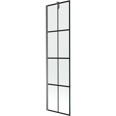 Mexen Next sprchová zástena 1-krídlová 50 x 150 cm, čierna mriežka, gun metal - 895-050-000-00-77-95