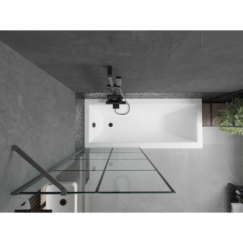 Mexen Next sprchová zástena 1-dielna 80 x 150 cm, čierna mriežka, gun metal - 895-080-000-00-77-95