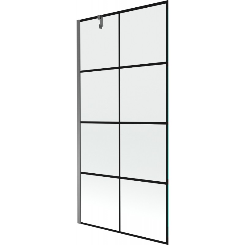 Mexen Next vaňová zábrana 1-krídlová 90 x 150 cm, čierny vzor, gun metal - 895-090-000-00-77-95