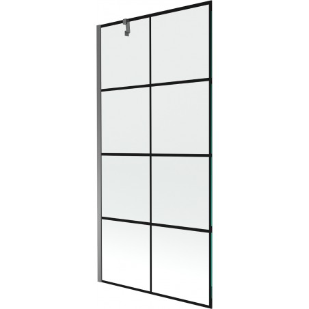 Mexen Next vaňová zábrana 1-krídlová 90 x 150 cm, čierny vzor, gun metal - 895-090-000-00-77-95