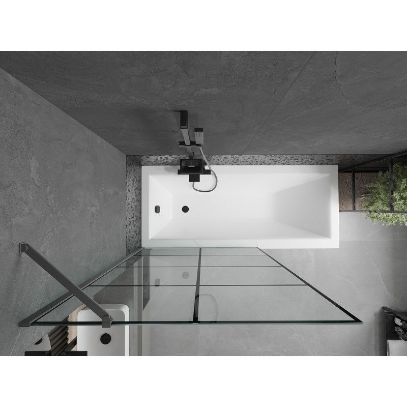 Mexen Next sprchová zástena 1-krídlová 100 x 150 cm, čierna mriežka, gun metal - 895-100-000-00-77-95