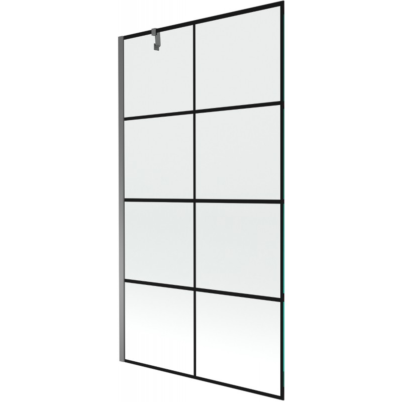 Mexen Next sprchová zástena 1-krídlová 100 x 150 cm, čierna mriežka, gun metal - 895-100-000-00-77-95