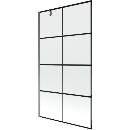 Mexen Next sprchová zástena 1-krídlová 100 x 150 cm, čierna mriežka, gun metal - 895-100-000-00-77-95