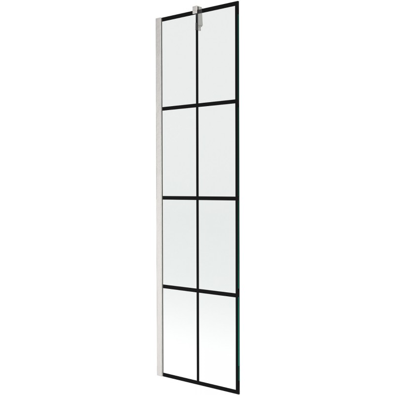 Mexen Next 1-krídlový sprchový panel 50 x 150 cm, čierny vzor, brúsený nikel - 895-050-000-00-77-97