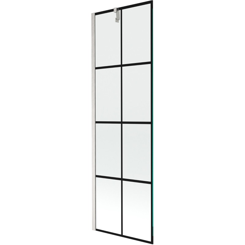 Mexen Next sprchová zástena 1-krídlová 60 x 150 cm, čierna mriežka, brúsený nikel - 895-060-000-00-77-97