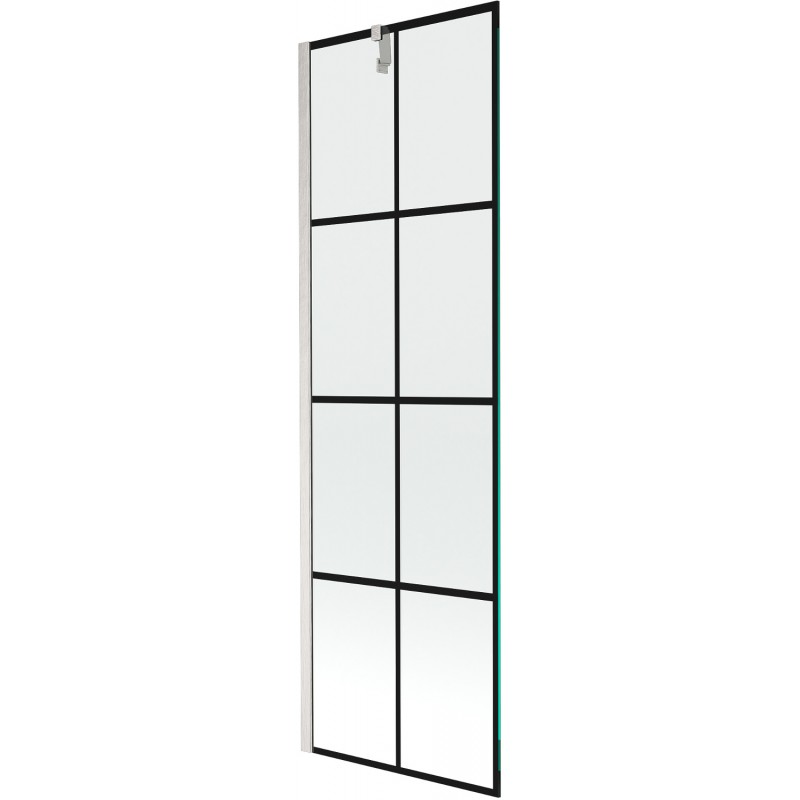 Mexen Next sprchová zástena 1-krídlová 60 x 150 cm, čierny vzor, brúsený nikel - 895-060-000-00-77-97