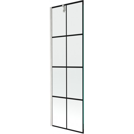 Mexen Next sprchová zástena 1-krídlová 60 x 150 cm, čierna mriežka, brúsený nikel - 895-060-000-00-77-97