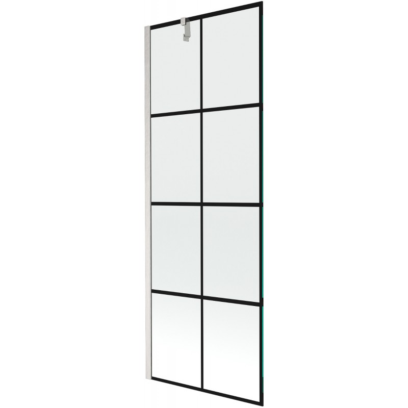 Mexen Next sprchová zástena 1-krídlová 70 x 150 cm, čierny vzor, brúsený nikel - 895-070-000-00-77-97