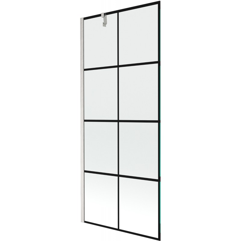 Mexen Next sprchová zástenka 1-krídlová 80 x 150 cm, čierny vzor, brúsený nikel - 895-080-000-00-77-97