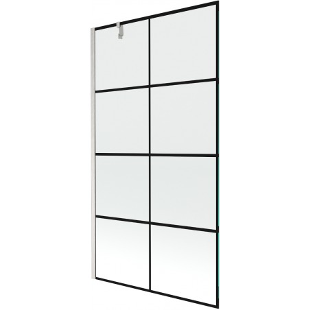Mexen Next sprchová zástena 1-krídlová 100 x 150 cm, čierny vzor, brúsený nikel - 895-100-000-00-77-97