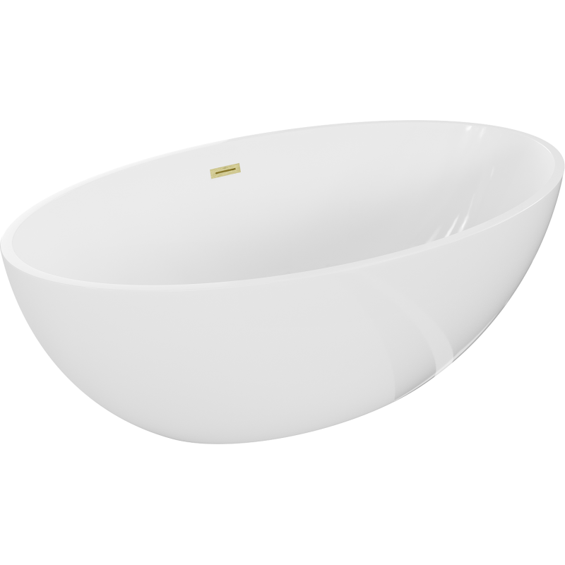 Mexen Nike vaňa voľne stojaca 175 x 100 cm, biela, preliv zlatý brúsený - 54071751000-55