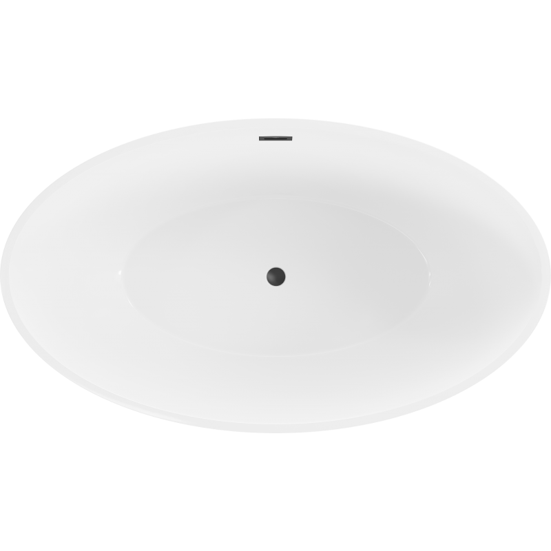 Mexen Nike voľne stojaca vaňa 175 x 100 cm, biela, čierny prepad - 54071751000-70