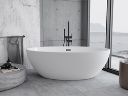 Mexen Nike voľne stojaca vaňa 175 x 100 cm, biela, čierny prepad - 54071751000-70