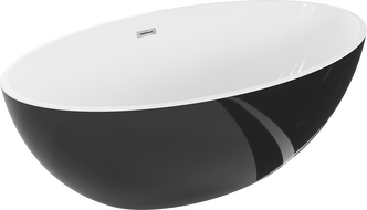 Mexen Nike voľne stojaca vaňa 175 x 100 cm, biela/čierna, prepad chróm - 54071751075-01