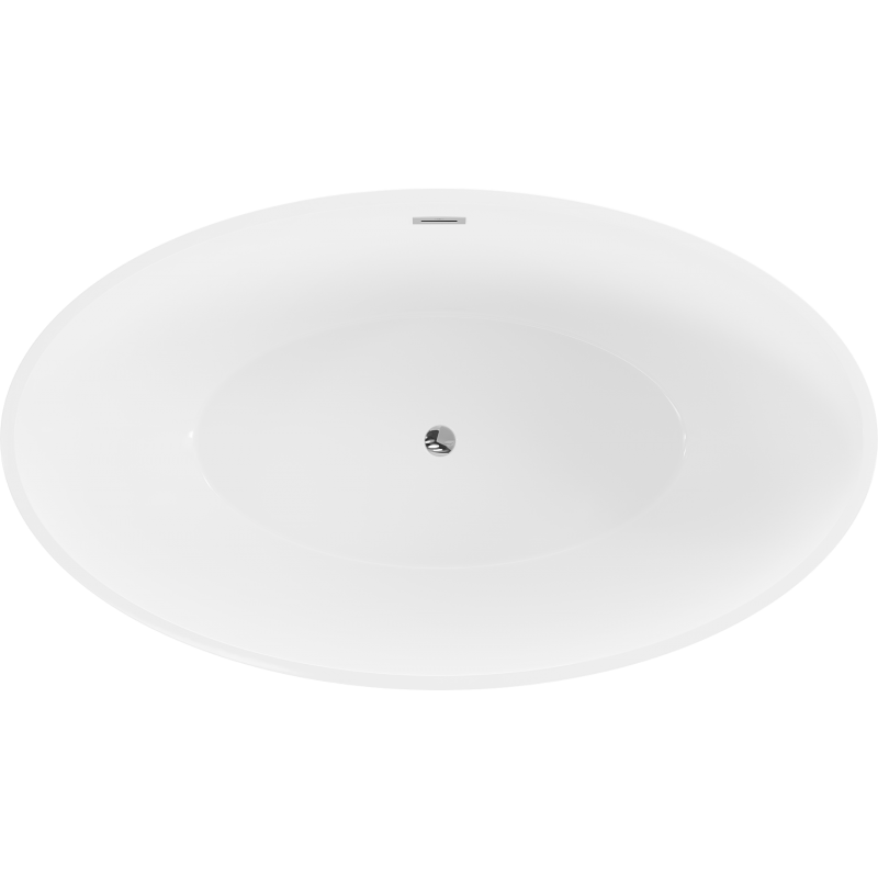 Mexen Nike voľne stojaca vaňa 175 x 100 cm, biela/čierna, prepad chróm - 54071751075-01