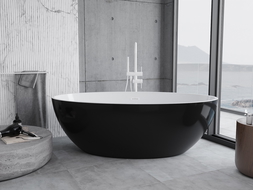 Mexen Nike voľne stojaca vaňa 175 x 100 cm, biela/čierna, biely prepúšťací otvor - 54071751075-20