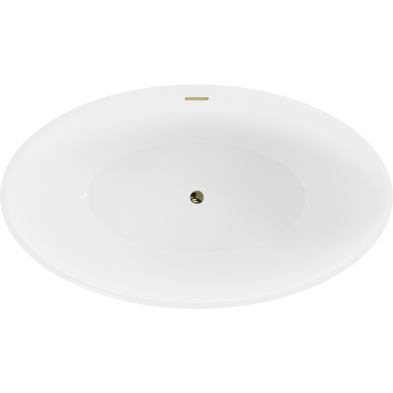 Mexen Nike voľne stojaca vaňa 175 x 100 cm, biela/čierna, prepad zlatý - 54071751075-50