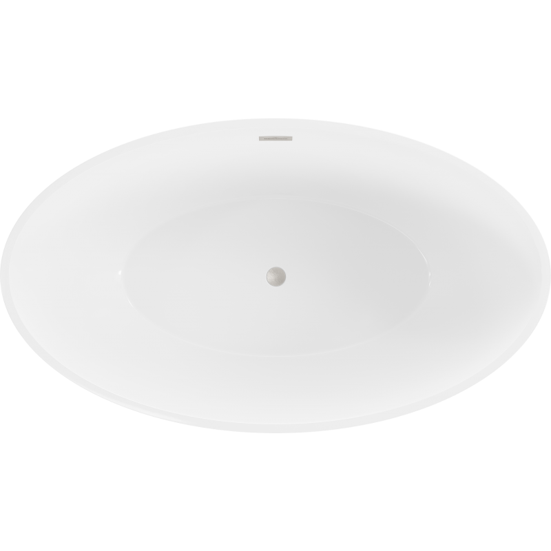 Mexen Nike voľne stojaca vaňa 175 x 100 cm, biela/čierna, preliv nikel brúsený - 54071751075-97