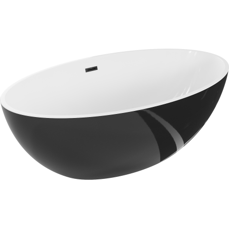 Mexen Nike voľne stojaca vaňa 175 x 100 cm, biela/čierna, prepad čierny - 54071751075-70