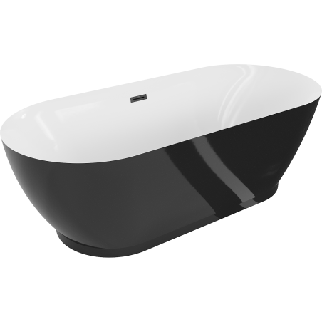 Mexen Roxy voľne stojaca vaňa 180 x 85 cm, biela/čierna, prepad čierny - 51201808575-70