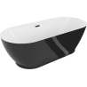 Mexen Roxy voľne stojaca vaňa 180 x 85 cm, biela/čierna, prepad čierny - 51201808575-70