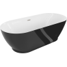 Mexen Roxy voľne stojaca vaňa 180 x 85 cm, biela/čierna, preliv brúsený nikel - 51201808575-97