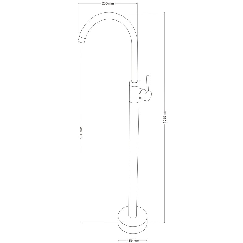 Mexen Alma voľne stojaca umývadlová batéria, čierna - 75034-70