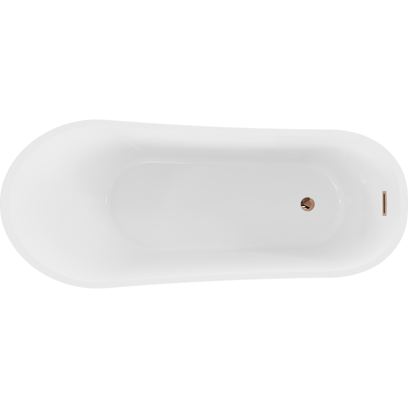 Mexen Alta voľne stojaca vaňa 170 x 75 cm, biela/čierna, prepad ružové zlato - 52141707575-60