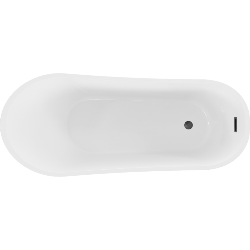 Mexen Alta samostatne stojaca vaňa 170 x 75 cm, biela/čierna, pretekanie čierne - 52141707575-70