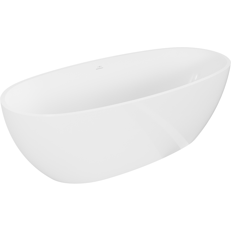 Mexen Torino voľne stojaca vaňa z konglomerátu 155 x 78 cm, biela lesk - 57271557810