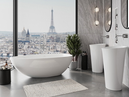 Mexen Imola voľne stojaca vaňa z konglomerátu 160 x 81 cm, biela lesk - 57281608010