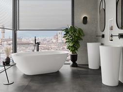 Mexen Siena voľne stojaca vaňa z konglomerátu 170 x 80 cm, biely lesk - 57291708010