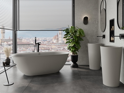Mexen Siena voľne stojaca vaňa zo syntetického kameňa 170 x 80 cm, matný betón - 57291708061