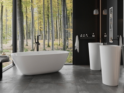 Mexen Como voľne stojaca vaňa z konglomerátu 150 x 82 cm, biela lesk - 57311508210