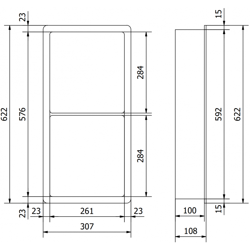 Mexen X-Wall-K výklenková polica z konglomerátu 62,2 x 30,7 cm, biela - 1900623010