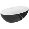Mexen Nike voľne stojaca vaňa 175 x 100 cm, biela/čierna, prepad kartáčovaná meď - 54071751075-65