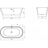 Mexen Flavia voľne stojaca vaňa 150 x 75 cm, biela, prepad biele - 54031507500-20